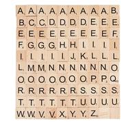 100 Pezzi Lettere di Legno dalla A alla Z, Lettere Decorative, Lettere Piastrelle per Cruciverba Gioco lettere di Legno di Ricambio, Artigianato Artistico Fai-da-te (20 * 18 * 4 mm)