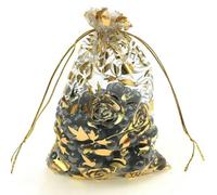 100 Pezzi/Lotto 7X9 cm 9X12 cm 11X16 cm 13X18 cm Sacchetto di Organza Color Oro a Forma di Cuore Rosa, per imballaggio di Gioielli, Sacchetti di Natale, Bianco Oro Rosa, 13x18 cm, 100 Pezzi