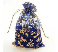 100 pezzi/lotto 7X9 cm 9X12 cm 11X16 cm 13X18 cm Sacchetto in organza color oro a forma di cuore rosa, per imballaggio di gioielli, sacchetti natalizi blu reale, rosa oro, 13x18 cm, 100 pezzi