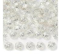 100 pezzi/lotto 8/9 mm in metallo a forma di fiore di toro di loto, distanziatori terminali per perline per la creazione di gioielli fai da te, ciondoli, accessori per braccialetti - argento - 9 mm