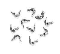 100 pezzi/lotto connettore in acciaio inossidabile chiusura a sfera catena estremità crimpare tappo perlina connettore per creazione di gioielli componenti fai da te-acciaio 01-3.2x6.5 adatto per 2.