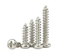 100 pezzi/lotto di viti autofilettanti a testa tonda con intaglio in acciaio al carbonio nichelato M1 M1.2 M1.4 M1.7 M2 M3 M4 M5-M3-18 mm x