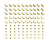 100 pezzi/lotto in acciaio inossidabile color oro connettore chiusura crimpatura perline terminali kit di risultati fai da te bracciale collana gioielli forniture per la creazione-A-Gold-2.4x2mm