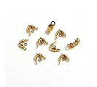 100 pezzi/lotto in acciaio inossidabile placcato oro, chiusura a cricchetto, perline terminali per braccialetti, collane, catene, fai da te, creazione di gioielli, 3,2 x 6,3 mm, 100 pezzi