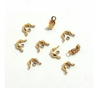 100 pezzi/lotto in acciaio inossidabile placcato oro, chiusura a cricchetto, perline terminali per braccialetti, collane, catene, fai da te, creazione di gioielli, 2,5 x 5 mm, 100 pezzi
