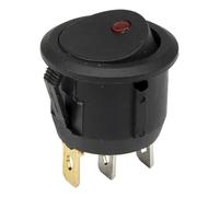 100 pezzi/lotto KCD1-102N2-5 Interruttore a bilanciere rotondo ON-Off a 3 pin con luce, diametro forato 20 mm, KCD1-105N 220 V 12 V(Rot,12V LED color ray)