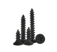 100 pezzi/lotto M1.2 M 1.3 M1.4 M1.5 M1.6 M1.7 Vite autofilettante a testa svasata piatta in acciaio al carbonio nero(10mm x100pcs,M1.4)