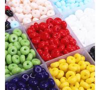 100 pezzi/Lotto Perline di vetro per abaco, perline distanziatrici di colore solido, assortimento misto, accessori per la realizzazione di gioielli per collane, bracciali, artigianato vetro