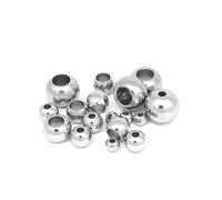 100 pezzi/lotto perline distanziatrici in acciaio inossidabile con foro grande for la creazione di gioielli fai da te con braccialetti di perline(Steel color,8x2mm)