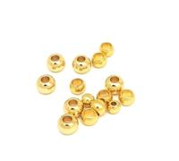 100 pezzi/lotto perline distanziatrici in acciaio inossidabile con foro grande for la creazione di gioielli fai da te con braccialetti di perline(Gold color,8x2mm)