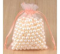 100 Pezzi/Lotto Sacchetti in Organza 5 * 7 7 * 9 9 * 12 10 * 15 cm Sacchetti per imballaggio Estraibili Sacchetti per Gioielli da Festa - 9 Rosa Pesca - 9x12 cm