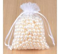 100 pezzi/lotto Sacchetti in organza 5 * 7 7 * 9 9 * 12 10 * 15 cm Sacchetti per imballaggio estraibili Sacchetti per gioielli da festa - 1 bianco - 7x9 cm