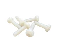 100 pezzi M2.5 vite a testa cilindrica con filettatura metrica in nylon e plastica(White,10MM_M2.5)