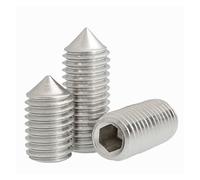 100 pezzi M4 / 100 pezzi M3 / 50 pezzi M5, 4-12 mm esagono incassato vite a esagono incassato punta conica tutto il punto a coppa grano vite A2 acciaio inossidabile 304 vite di fermo bullone DIN914(5m