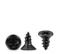 100 Pezzi M4 X 10 mm Nero Croce Vite autofilettante a Testa Piana Svasata in Acciaio inox TPOHH, Vite per legno Coda a punta Viti autofilettanti, CON INTAGLIO PH