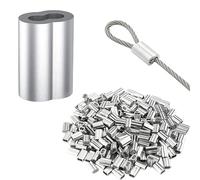 100 pezzi manicotti alluminio per cavi e corde, con ghiere e morsetti doppio foro per filo metallico e cavo corda in acciaio 3mm. Per fissare e tenere insieme i tuoi progetti.