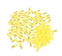 100 Pezzi Marchi Auricolari Gialli in Plastica 001-100 | Resistenti AI Raggi UV e Intemperie, per Gestione Mandria All'aperto, Stampa Chiara