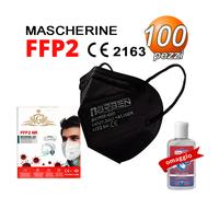 100 pezzi Mascherine Protettiva FFP2 CERTIFICATE CE Nero 5 strati BRBEN no CINA