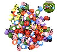 100 Pezzi Mini Coccinella Legno Coccinelle Adesive Decorative Coccinella Abbellimenti Adesivi Coccinelle per Matrimonio Paesaggio Decorazione Forniture Per Feste Scrapbooking Artigianato DIY