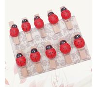 100 pezzi Mini coccinelle con cumpe cero con clip per le opere d'arte in legno