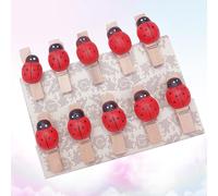 100 pezzi Mini coccinelle con cumpe cero con clip per le opere d'arte in legno