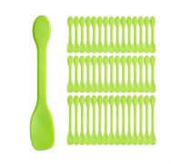100 Pezzi Mini Cucchiai Riutilizzabili Verde Paletta per Gelato, Cucchiaini da Dessert, Cucchiai da Dolce Verde, Posate Imbustate, Cucchiaini per Barbecue, Picnic, Campeggio, Feste