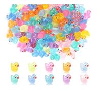 100 pezzi Mini duck Resin Small DIY Tiny Toy,mini anatre luminose per Acquario Giardino Paesaggio Casa Pot Decorazione(10 Colori)