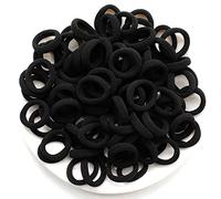 100 Pezzi Mini Fasce per Capelli, Legami Elastici Piccoli per Capelli, Elastici per Capelli Bambina, Multicolor Elastic Fasce, per Coda di Cavallo Bambina Neonati Ragazze Donne, Nero