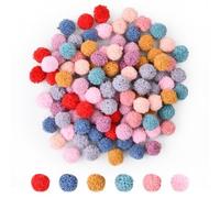 100 Pezzi Mini Pompon Colorati, Mini Pon Pon, 2cm Palla Pompon, Pompon per Artigianato, Pompon Balls Decorativo, Palline Di Peluche Colorate per Fare Artigianale e Fornitura di Hobby