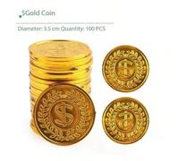 100 pezzi Monete d'oro da pirata - Gettoni per giochi da tavolo/Oggetti di scena per stanze di fuga/Gettoni per caccia al tesoro, Decorazioni per feste di Ognissanti 200 pezzi,10 pezzi,30 pezzi,50 pez
