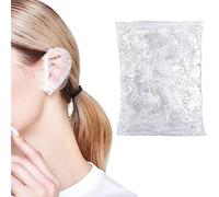 100 Pezzi Monouso Paraorecchie, Paraorecchie Impermeabili Trasparenti, Monouso Cuffie Orecchio Trasparenti con Fascia Elastica per Tinture per Capelli, Doccia, Bagno (Trasparente)