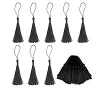 100 Pezzi Nappe Artigianale, Decorative Nappine, Mini Nappe Decorazioni, per Segnalibri, Strumenti Musicali, Biglietti D'invito, Disegni Artigianali Fai-da-Te (Nero)