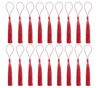 100 Pezzi Nappe Rosse Nappine Piccole, Mini Nappes, Nappes Fatte a Mano in Seta, Nappe Decorative per la Creazione di Gioielli Souvenir Segnalibri