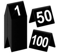 100 pezzi numeri da tavolo in acrilico da 1 a 100 tende numerate su due lati, per ristoranti, matrimoni, tende, per feste, banchetti, servizi, indicatori, forniture, 5 x 5 x 4 cm (numero bianco)