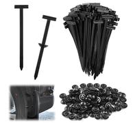 100 Pezzi Nylon Universal Cable Tie Buckle, Fascette Stringicavo Autobloccanti Resistenti, Fibbie Universali In Nylon Per Fascette Fermacavi, UV Resistant Black Cable Ties for Car Daily Riparazioni
