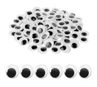 100 Pezzi Occhi Adesivi Finti Da 20 mm, Occhi Nero Bianca Plastica Rotondo, Occhi Finti, Wiggle Occhiettiv Per Scrapbooking, Artigianato Fai-Da-Te, Accessori Per Bambole Artigianali (20mm)