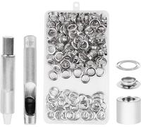 100 Pezzi Occhielli per Teloni, Professionale Occhiellatrice per Teloni 10Mm Occ