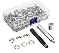 100 Pezzi Occhiello Strumento, Scarpe Occhielli Metallo, Kit Occhielli Passacavi, Adatto Per Vestiti,Scarpe,Borse E Artigianato(D'argento)