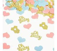 100 pezzi Oh Baby Shower Decorazione da tavolo Coriandoli Baby Shower Rosa Blu Glitter Coriandoli per Baby Shower, sacchetti regalo, fai da te, Reveal Gender