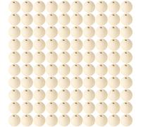 100 Pezzi Palline Legno con Foro,Palline di Legno per Lavoretti,Perline Legno,Palline Legno per Lavoretti,Perline in Legno,Sfere di Legno,per Decorazioni Artigianali,Bracciali,DIY(100,14mm)