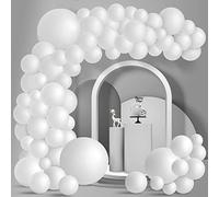 100 Pezzi Palloncini Bianchi Arco Kit Ghirlanda Palloncini Biancho Palloncini in Lattice Bianchi per Compleanno Bride Sposi Matrimonio Baby Shower Natale Capodanno Decorazioni per Feste
