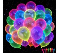 100 Pezzi Palloncini Fluorescenti,Palloncini Neon per Feste,Palloncini Fluo | Palloncino Luminosi, Fluorescente Palloncini,Lattice,Glow in the Dark per Feste Neon, Compleanni, Halloween, Fluo Party