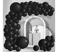 100 Pezzi Palloncini Neri Kit Arco Ghirlanda Palloncini Neri Arco Palloncini Compleanno Nero per Compleanno Laurea Halloween Masquerade Decorazioni per Feste a Tema Nero, 12 cm/ 25 cm/ 30 cm/ 45 cm