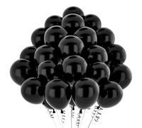100 Pezzi Palloncini Nero,12 Pollici Palloncini Metallizzati in Lattice, per Compleanno Matrimonio Anniversario Baby Shower Laurea Decorazione