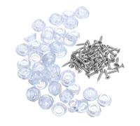 100 Pezzi Paracolpi in Silicone Trasparente per Armadi, 18mm, a Vite | Montaggio a Vite, Struttura Ammortizzante Integrata, Finitura Chiara , per Mobili in Legno e Pannelli