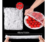 100 pezzi Pellicola alimentare monouso, Copertura per doccia, Sacchetti restringenti multiuso, Copriscarpe monouso, Pellicola alimentare da cucina spessa, Copertura per alimenti in frigorifero, Coperc