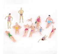 100 pezzi per MINI Persona Figurina, Figura H0, Modellbau Figuren, In Spiaggia: Fare il bagno e Nuoto Statua Piccola Passeggeri Dipinta a Mano, Sabbia Tavolo Modello Persone, per Scene in Miniatura (A