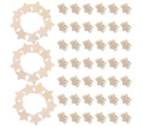 100 Pezzi Perline di Legno a Cinque Punte a Stella | Fori Preforati, Superficie Liscia Beige, per Laboratori D'arte, Portachiavi e Etichette Regalo, Filo