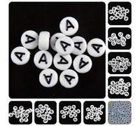 100 pezzi Perline distanziatrici in acrilico da 4x7mm con lettere dell'alfabeto per la realizzazione di gioielli, braccialetti dell'amicizia fatti a mano e collane, forniture per la lavorazione di per