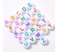 100 pezzi Perline distanziatrici in acrilico da 4x7mm con lettere dell'alfabeto per la realizzazione di gioielli, braccialetti dell'amicizia fatti a mano e collane, forniture per la lavorazione di per
